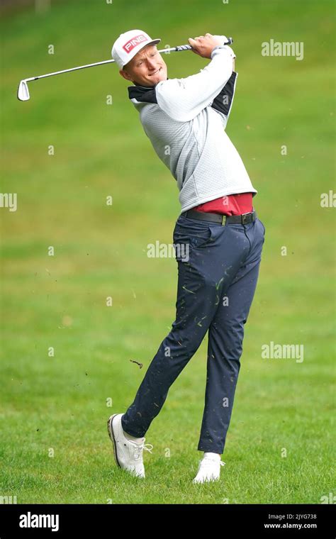 Polands Adrian Meronk Plays From The 5th Fairway During Day One Of The