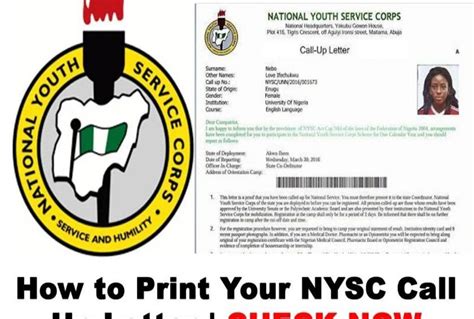 How To Print NYSC 2023 Batch B Stream I Call Up Letter