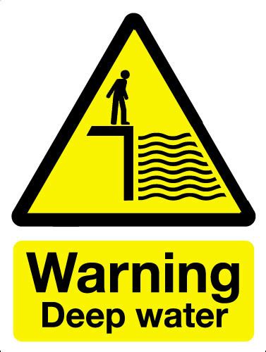 Warning Deep Water Sign Signs 2 Safety