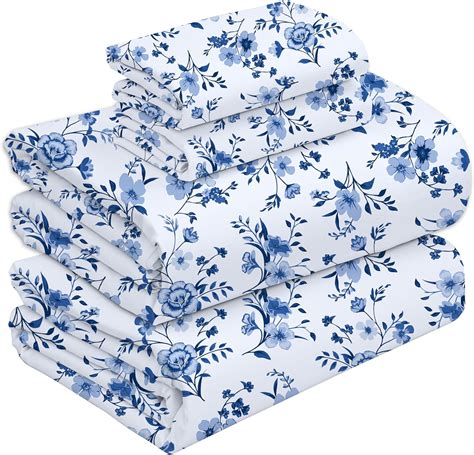 Amazon.com: RUVANTI 100% Cotton Sheets for Full Size Bed - Crispy ...