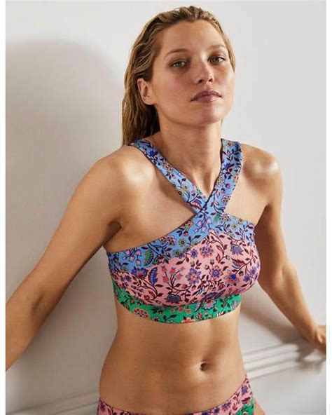 Boden Positano Hotchpotch Bikini Top Formica Pink Oriental Meadow In