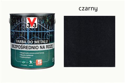 V33 Farba Do Metalu Na Rdzę Czarny Mat 2 5L 9878158492 oficjalne