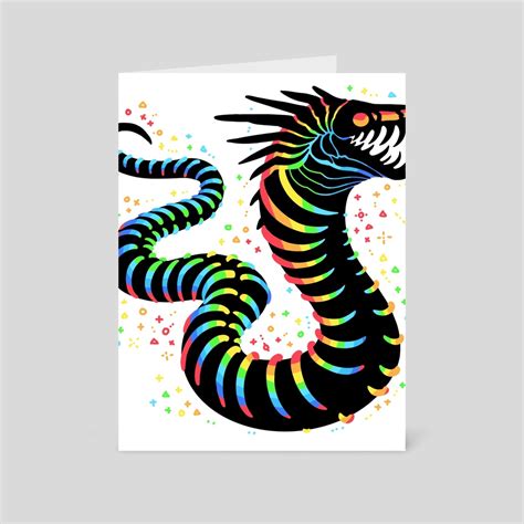 Rainbow Wyrm Drawing, a card pack by Diana Chan - INPRNT