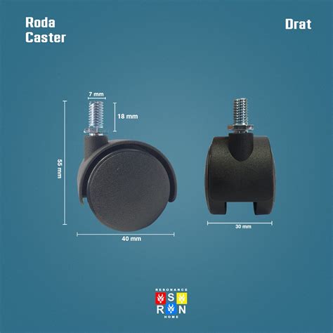 Jual Roda Kursi Kantor Caster Tebal Plat Rem Non Rem Mm Inch