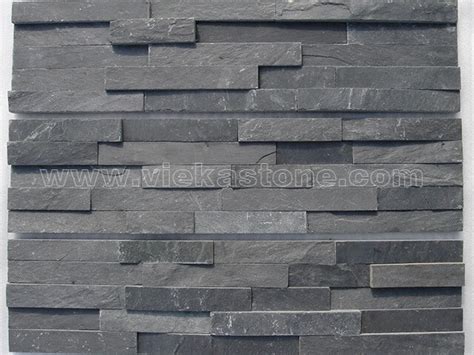 Charcoal Black Slate Stone Panel Wall Cladding Rp Vieka Natural