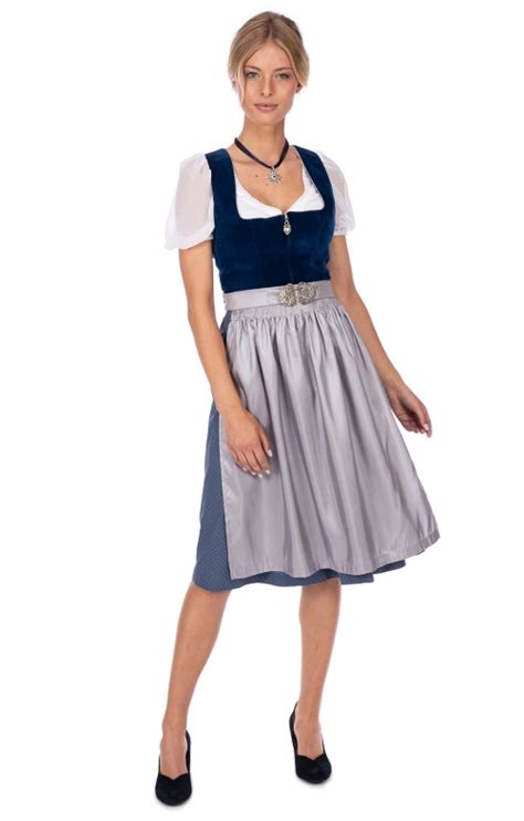 Marjo Dirndl And Dresses Midi 2pcs 65cm INKA Sapphire Blue Bestellen