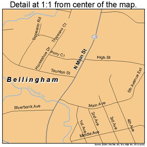 Bellingham Massachusetts Street Map 2504965