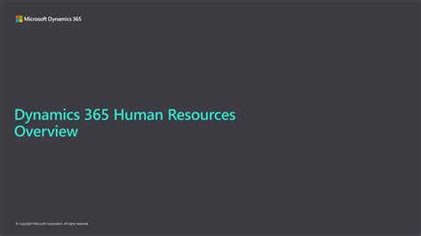 Dynamics Human Resources Overview Techtalk Youtube