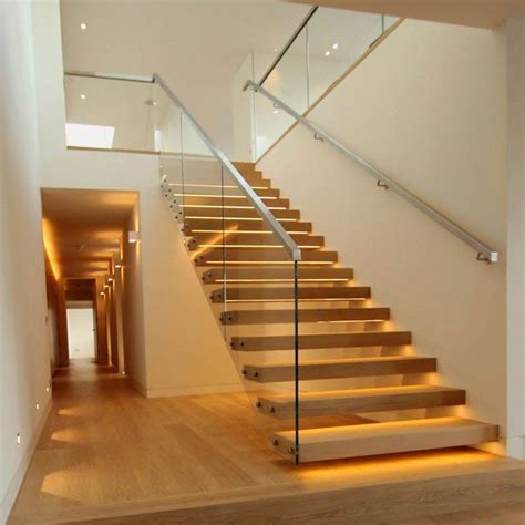 Floating Stairs Glass Balustrade Google Search Staircase Lighting