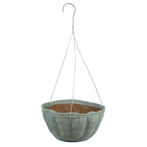 12 Aquasav Jute Galvanized Hanging Basket W Galvanized Wire Hanger Pride Garden Products