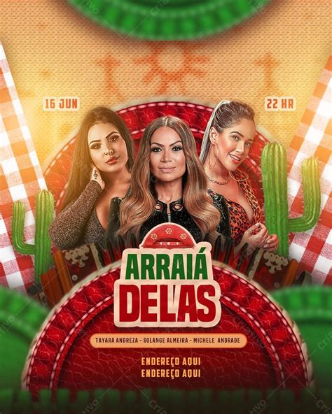 Flyer arraiá delas são joão download 69540 Criativo Dahora