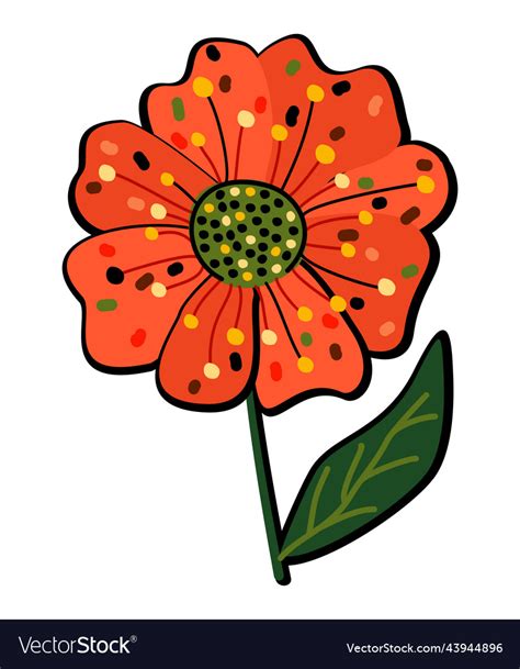 Red flower Royalty Free Vector Image - VectorStock