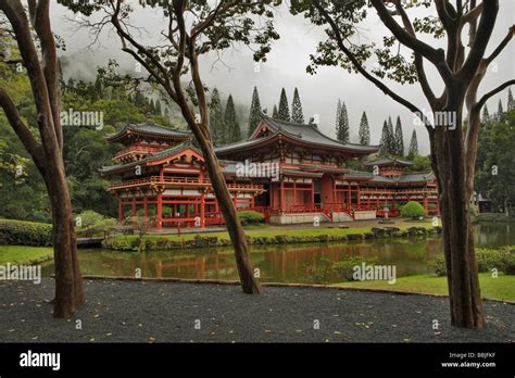 Replica Of Japanese Temple Byodo In Valley Of The Temples Oahu Hawaii