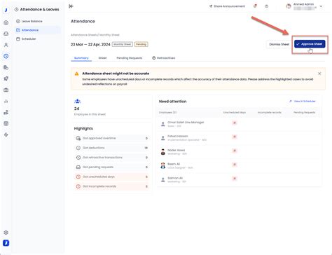 Confirming the Attendance Sheet for Payroll Processing – Knowledge base