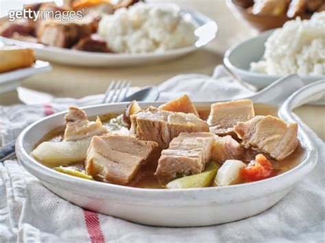 Filipino Sinigang Soup With Pork Belly