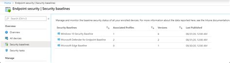 Configure Security Baseline Policies In Microsoft Intune Microsoft Learn