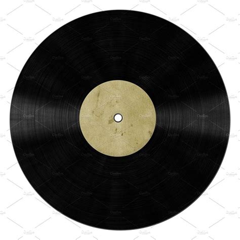 An Old Black Record On White Background