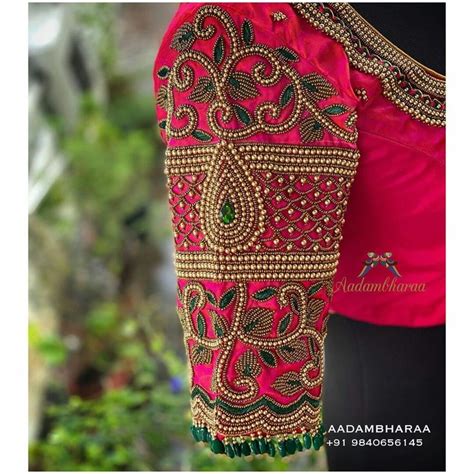 Pin By Almeenaprabhu On Embroidery N Aari Work Blouse Hand Designs