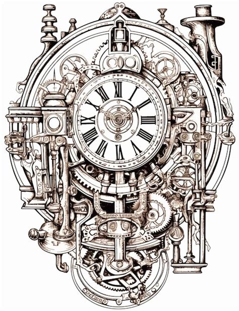 Steampunk Clock Drawing