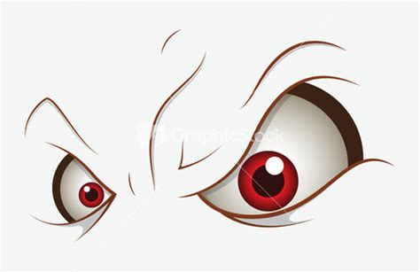 Angry Eyes Cartoon Vector Stock Image