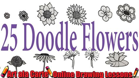 Doodle Easy Simple Flower Bouquet Drawing - canvas-mongoose