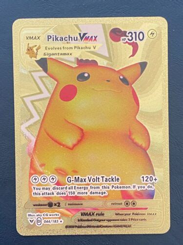 Pok Mon Pikachu Vmax Gold Foil Card Hp Ebay