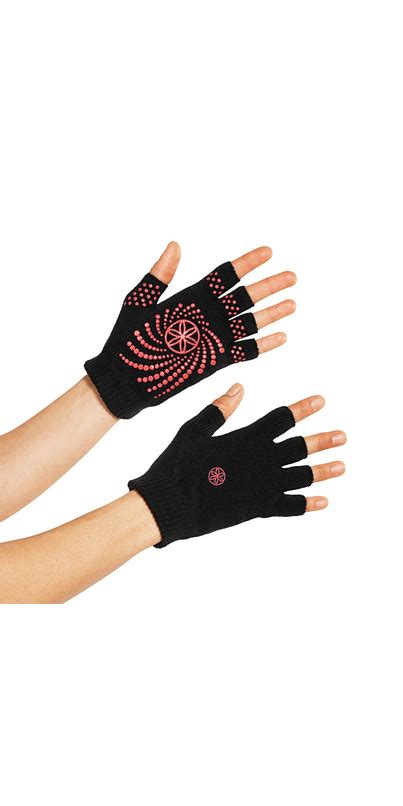 Buy Gaiam Grippy Yoga Gloves Black And Pink At Wellca Free Shipping