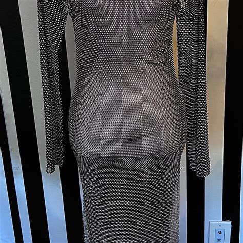 Mesh Rhinestone Dress Etsy