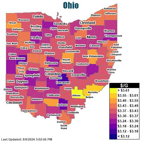 Gas Price Heat Map - Dayton Gas Prices