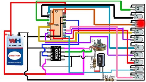 How To Make 10 Led Chaser Use Tow Ic Cd4017 And Ne555 Led Chaser With Circuit Diagram