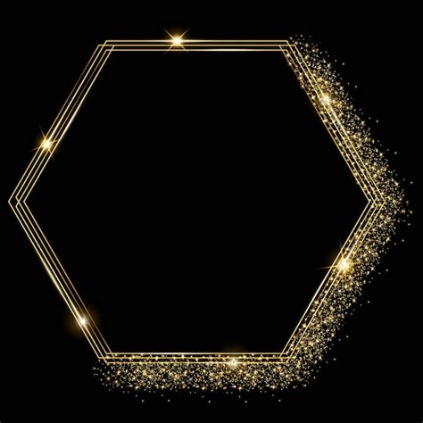 Premium Vector Vector Template Of Shining Gold Frame Background With