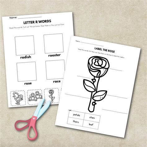 Letter R Cut And Paste Worksheets