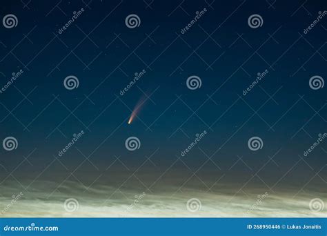 Comet Neowise In The Starry Night Sky Stock Photo Image Of Cosmos