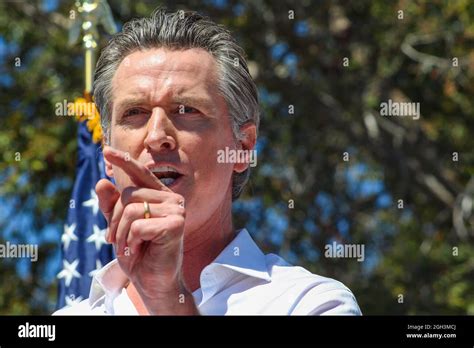 Los Angeles USA 04th Sep 2021 Governor Gavin Newsom Speaks On Stage