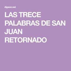 Las Trece Palabras De San Juan Retornado En San Cipriano Oracion