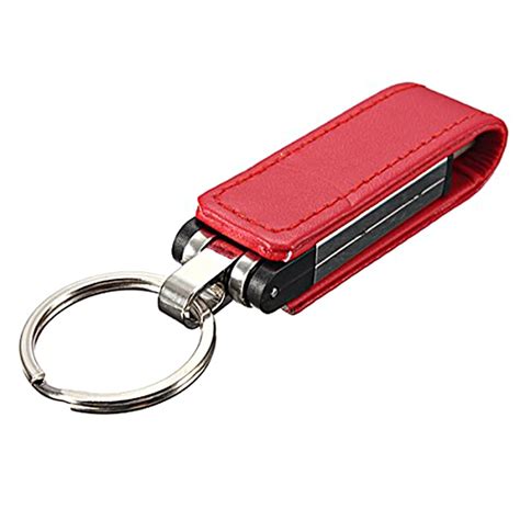 32GB USB 2.0 Keychain Memory Stick Leather Case Red-in USB Flash Drives from Computer & Office ...