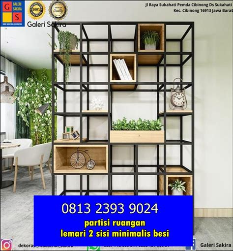 Partisi Ruangan Lemari 2 Sisi Minimalis Besi R478 Perabotan Rumah