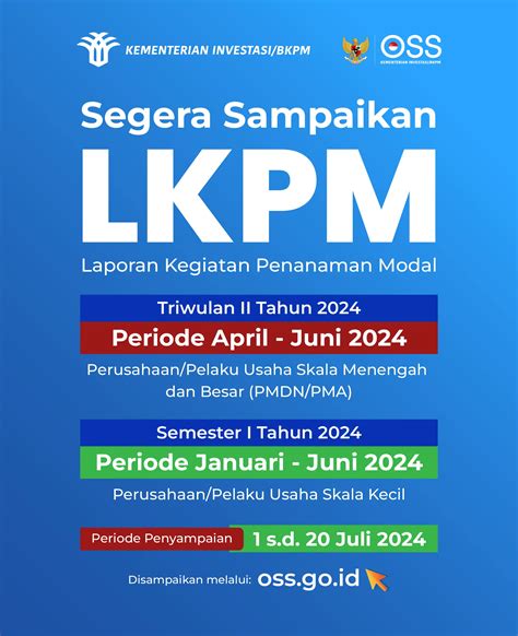 Kementerian Investasi Dan Hilirisasi Bkpm Penyampaian Lkpm Triwulan