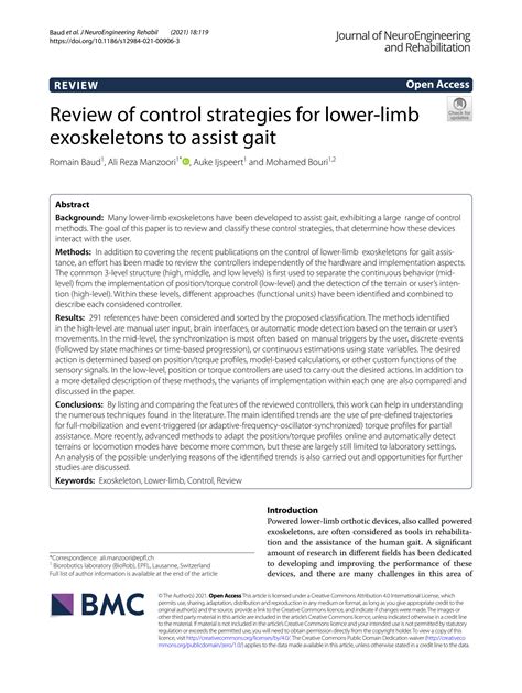 SOLUTION: Review of control strategies for lower limb exoskeletons to