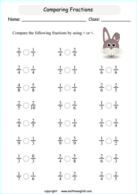 Math Worksheet 4th Grade Fractions