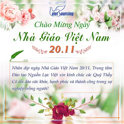 Chúc Mừng Ngày Nhà Giáo Việt Nam 20/11 - Trung tâm Đào tạo Vietsourcing