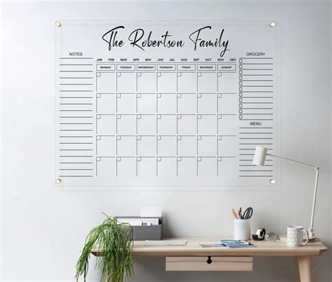 Perpetual Clear Acrylique Calendrier Mur Suspendu L Planificateur