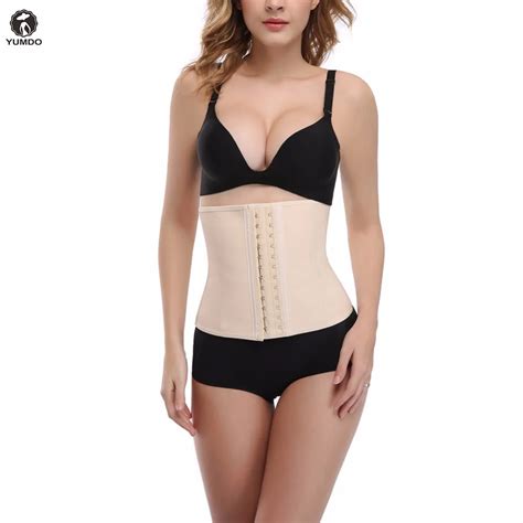 Women Latex Waist Trainer 9 Steel Bones Nude Latex Waist Trainer Vest