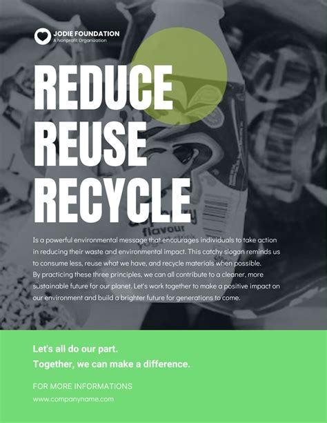 Black And Green Reduce Reuse Recycle Poster Campaign Venngage