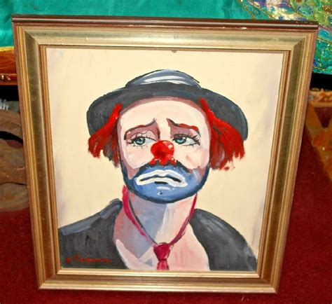 Vintage Sad Clown Painting