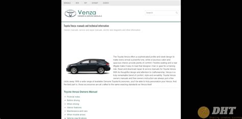 Toyota Venza Service Owners Manual Shop Manuals Repair Manuals