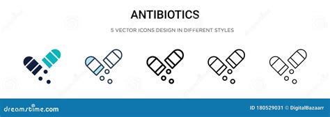 Antibiotics Outline Icon Simple Linear Element Illustration Isolated