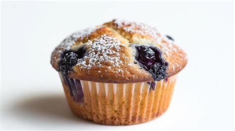 Premium Photo Blueberry Muffin With Powdered Sugar On Top