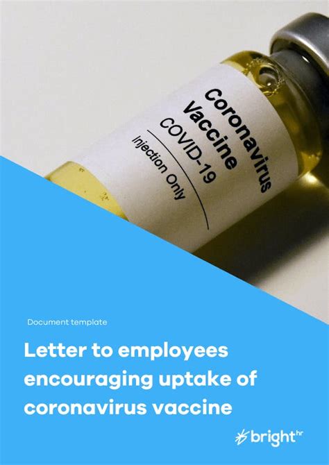 Letter to employees encouraging uptake of coronavirus vaccine | BrightHR