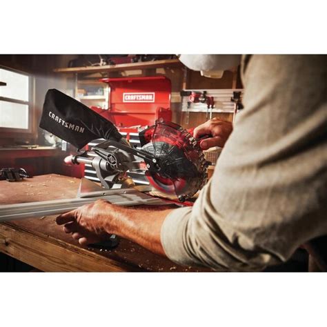 Craftsman V20 7 1 4 In 20 Volt Max Single Bevel Sliding Compound Cordless Miter Saw At